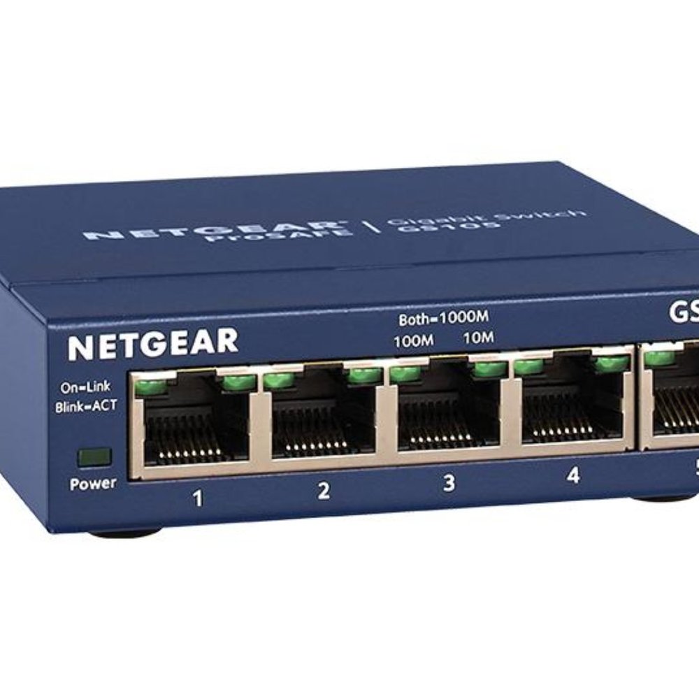 NETGEAR - 5-Port 10/100/1000 Gigabit Ethernet Unmanaged Switch - Blue